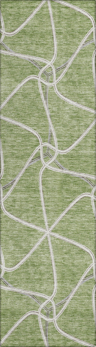 Piper Looms Chantille Geometric ACN948 Aloe Machine Washable Area Rug Runner Main Image