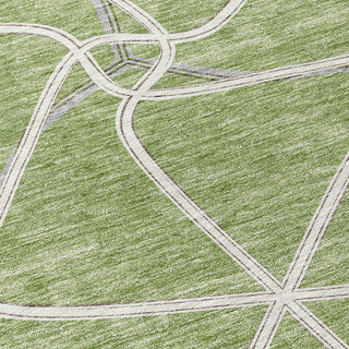 Piper Looms Chantille Geometric ACN948 Aloe Machine Washable Area Rug Swatch Image