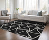 Piper Looms Chantille Geometric ACN948 Black Machine Washable Area Rug Lifestyle Image Feature