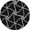 Piper Looms Chantille Geometric ACN948 Black Machine Washable Area Rug Round Main Image