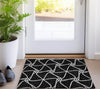 Piper Looms Chantille Geometric ACN948 Black Machine Washable Area Rug Scatter Lifestyle Image Feature