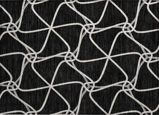 Piper Looms Chantille Geometric ACN948 Black Machine Washable Area Rug Scatter Main Image