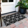 Piper Looms Chantille Geometric ACN948 Black Machine Washable Area Rug Scatter Outdoor Lifestyle Image Feature