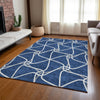 Piper Looms Chantille Geometric ACN948 Blue Machine Washable Area Rug Lifestyle Image Feature
