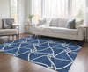 Piper Looms Chantille Geometric ACN948 Blue Machine Washable Area Rug Lifestyle Image Feature
