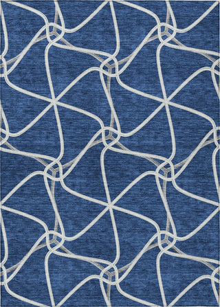 Piper Looms Chantille Geometric ACN948 Blue Machine Washable Area Rug main image