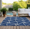 Piper Looms Chantille Geometric ACN948 Blue Machine Washable Area Rug Outdoor Lifestyle Image Feature