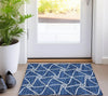 Piper Looms Chantille Geometric ACN948 Blue Machine Washable Area Rug Scatter Lifestyle Image Feature