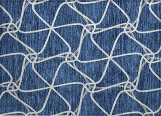 Piper Looms Chantille Geometric ACN948 Blue Machine Washable Area Rug Scatter Main Image