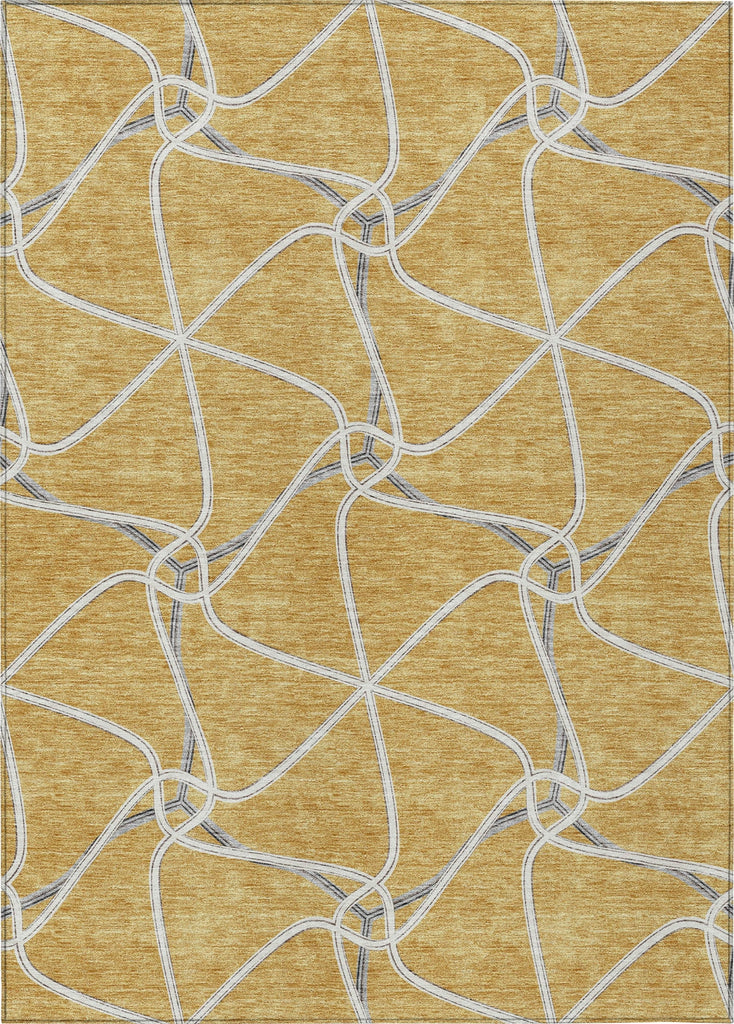 Piper Looms Chantille Geometric ACN948 Gold Machine Washable Area Rug main image
