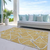 Piper Looms Chantille Geometric ACN948 Gold Machine Washable Area Rug Outdoor Lifestyle Image Feature