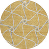 Piper Looms Chantille Geometric ACN948 Gold Machine Washable Area Rug Round Main Image