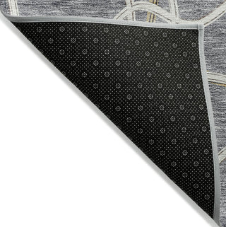 Piper Looms Chantille Geometric ACN948 Gray Machine Washable Area Rug Backing Image