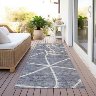 Piper Looms Chantille Geometric ACN948 Gray Machine Washable Area Rug Runner Outdoor Lifestyle Image Feature