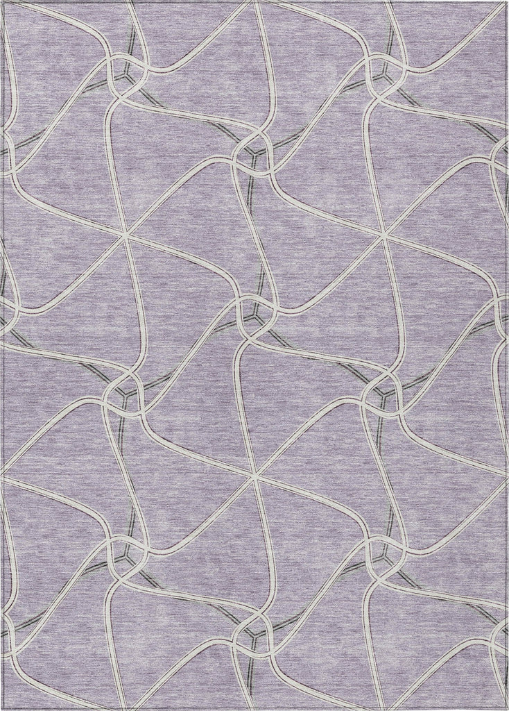Piper Looms Chantille Geometric ACN948 Lavender Machine Washable Area Rug main image