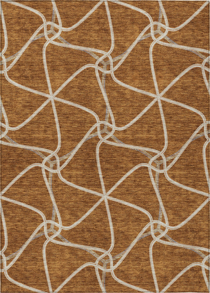 Piper Looms Chantille Geometric ACN948 Paprika Machine Washable Area Rug main image