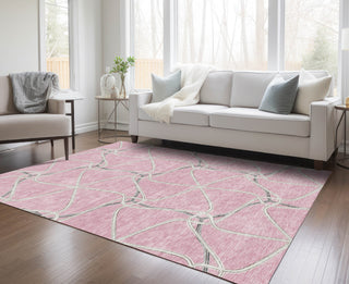 Piper Looms Chantille Geometric ACN948 Pink Machine Washable Area Rug Lifestyle Image Feature