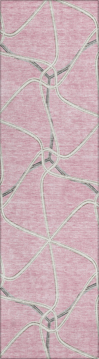 Piper Looms Chantille Geometric ACN948 Pink Machine Washable Area Rug Runner Main Image