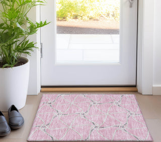 Piper Looms Chantille Geometric ACN948 Pink Machine Washable Area Rug Scatter Lifestyle Image Feature