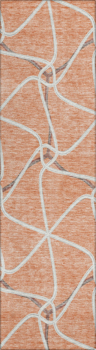 Piper Looms Chantille Geometric ACN948 Salmon Machine Washable Area Rug Runner Main Image