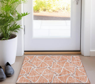 Piper Looms Chantille Geometric ACN948 Salmon Machine Washable Area Rug Scatter Lifestyle Image Feature