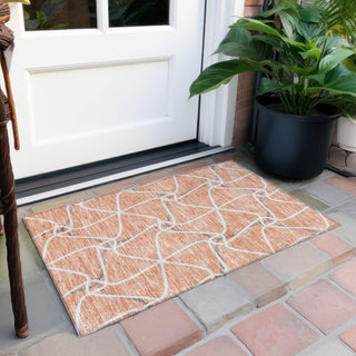 Piper Looms Chantille Geometric ACN948 Salmon Machine Washable Area Rug Scatter Outdoor Lifestyle Image Feature