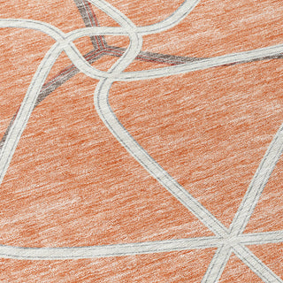 Piper Looms Chantille Geometric ACN948 Salmon Machine Washable Area Rug Swatch Image