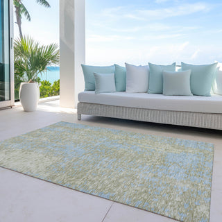 Piper Looms Chantille Abstract ACN949 Beige Machine Washable Area Rug Outdoor Lifestyle Image Feature