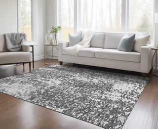 Piper Looms Chantille Abstract ACN949 Charcoal Machine Washable Area Rug Lifestyle Image Feature