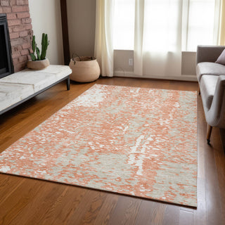 Piper Looms Chantille Abstract ACN949 Coral Machine Washable Area Rug Lifestyle Image Feature
