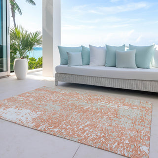Piper Looms Chantille Abstract ACN949 Coral Machine Washable Area Rug Outdoor Lifestyle Image Feature