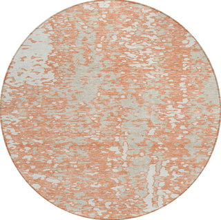 Piper Looms Chantille Abstract ACN949 Coral Machine Washable Area Rug Round Main Image