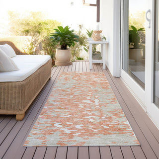 Piper Looms Chantille Abstract ACN949 Coral Machine Washable Area Rug Runner Outdoor Lifestyle Image Feature