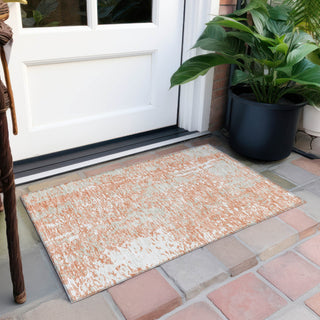 Piper Looms Chantille Abstract ACN949 Coral Machine Washable Area Rug Scatter Outdoor Lifestyle Image Feature