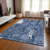 Piper Looms Chantille Abstract ACN949 Denim Machine Washable Area Rug Lifestyle Image Feature