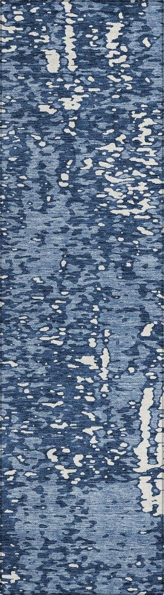 Piper Looms Chantille Abstract ACN949 Denim Machine Washable Area Rug Runner Main Image