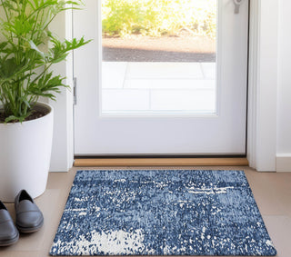 Piper Looms Chantille Abstract ACN949 Denim Machine Washable Area Rug Scatter Lifestyle Image Feature