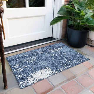 Piper Looms Chantille Abstract ACN949 Denim Machine Washable Area Rug Scatter Outdoor Lifestyle Image Feature