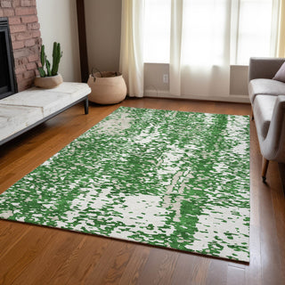 Piper Looms Chantille Abstract ACN949 Emerald Machine Washable Area Rug Lifestyle Image Feature