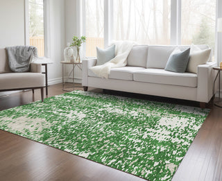 Piper Looms Chantille Abstract ACN949 Emerald Machine Washable Area Rug Lifestyle Image Feature