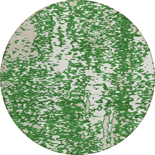 Piper Looms Chantille Abstract ACN949 Emerald Machine Washable Area Rug Round Main Image