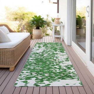 Piper Looms Chantille Abstract ACN949 Emerald Machine Washable Area Rug Runner Outdoor Lifestyle Image Feature