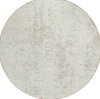 Piper Looms Chantille Abstract ACN949 Ivory Machine Washable Area Rug Round Main Image