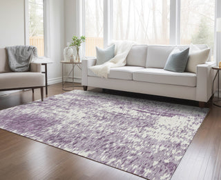 Piper Looms Chantille Abstract ACN949 Lavender Machine Washable Area Rug Lifestyle Image Feature
