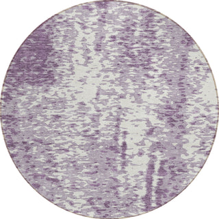 Piper Looms Chantille Abstract ACN949 Lavender Machine Washable Area Rug Round Main Image