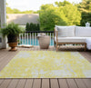 Piper Looms Chantille Abstract ACN949 Yellow Machine Washable Area Rug Outdoor Lifestyle Image Feature