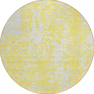Piper Looms Chantille Abstract ACN949 Yellow Machine Washable Area Rug Round Main Image