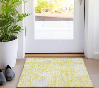 Piper Looms Chantille Abstract ACN949 Yellow Machine Washable Area Rug Scatter Lifestyle Image Feature