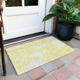 Piper Looms Chantille Abstract ACN949 Yellow Machine Washable Area Rug Scatter Outdoor Lifestyle Image Feature