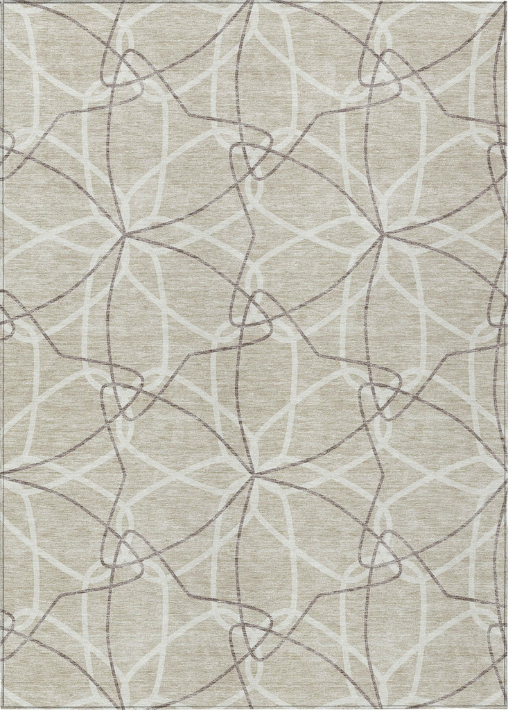 Piper Looms Chantille Geometric ACN950 Beige Machine Washable Area Rug main image